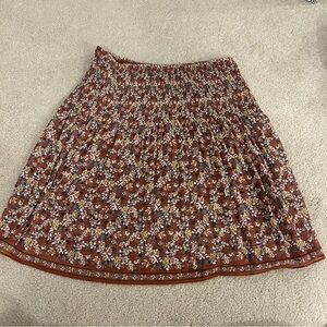 Max Studio Brown Floral A-Line Skirt